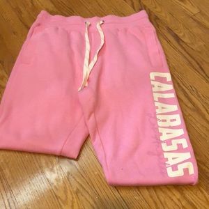 Pink cuffed bottom sweatpants